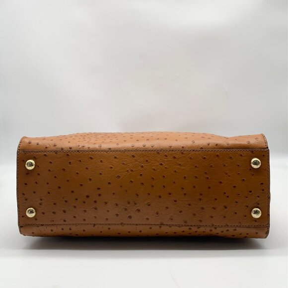 Michael Kors Tan Ostrich Leather Hamilton Tote - Picture 5 of 10